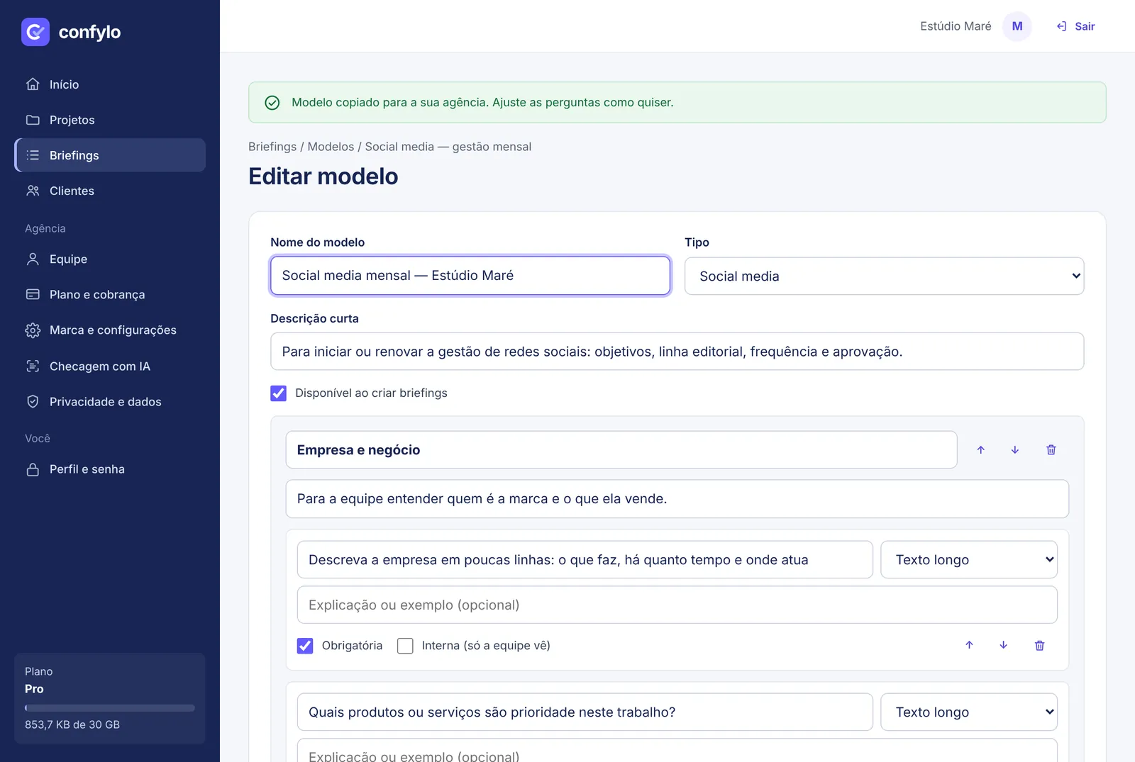 Editor de modelo.